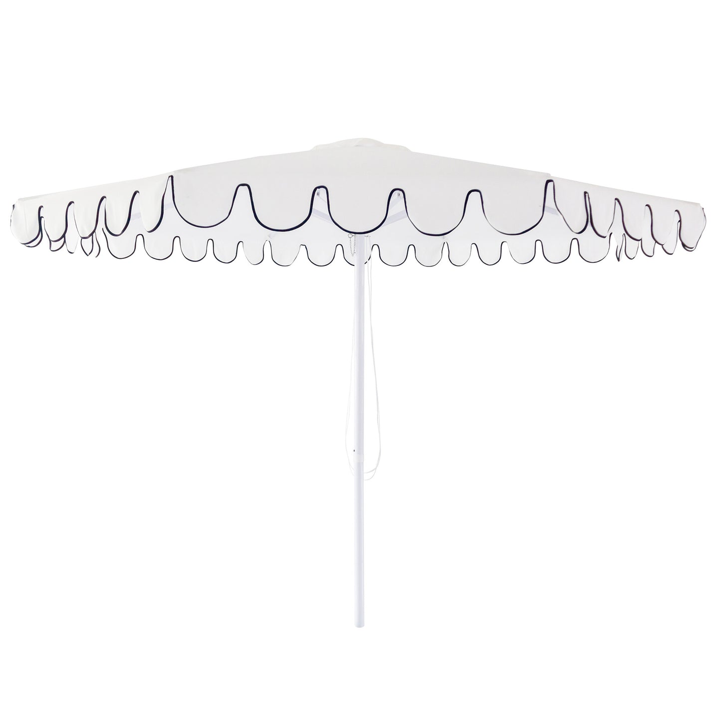 Umbrella White & Black Scallop