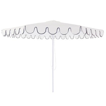 Umbrella White & Black Scallop