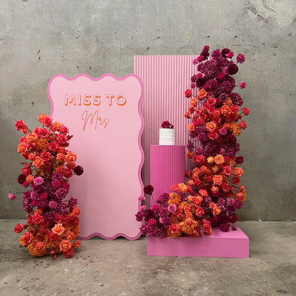 Faux Floral Stands Orange & Pink