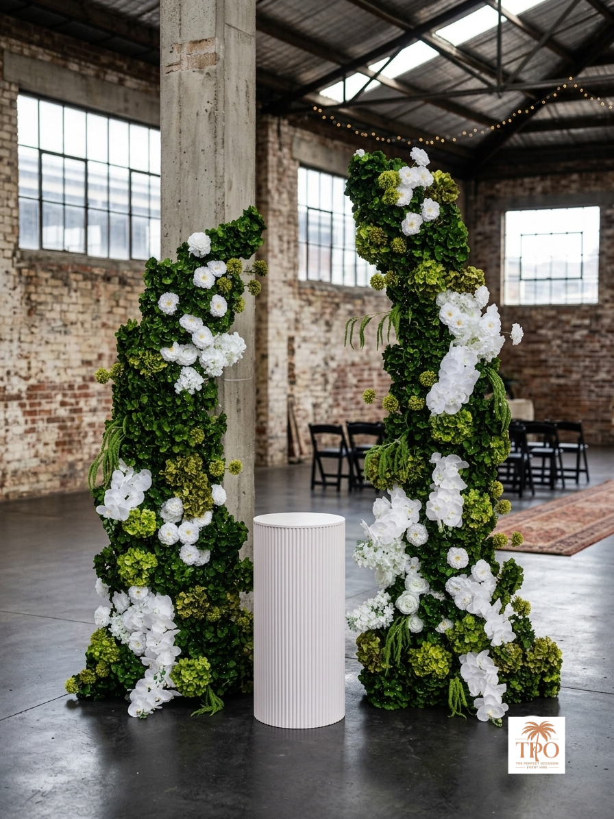Faux Floral Stands Green
