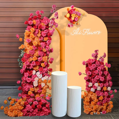 Faux Floral Stands Orange & Pink